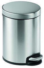 DURABLE Tret-Abfalleimer Edelstahl, rund, 5 Liter, silber aus Edelstahl, heraus