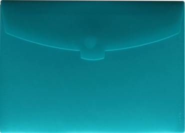 Premium Dokumententasche Sammelmappe A5 quer mit Klettverschluss in opak, Farbe:  türkis - 5 Stück