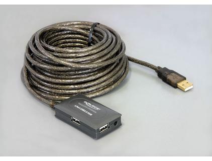DELOCK Kabel USB 2.0 Verlaengerung+Hub aktiv 10m