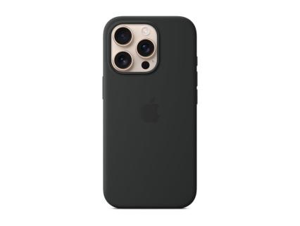 Apple Silikon Case Handy-Cover für Apple iPhone 16 Pro schwarz