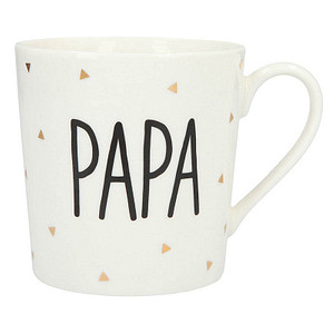DEPESCHE Kaffeetassen mit Aufschrift: Papa weiß/gold 0,3 l