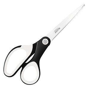 LEITZ Schere WOW Titan, Länge: 205 mm (8"), schwarz-metallic für Rechtshänder, 