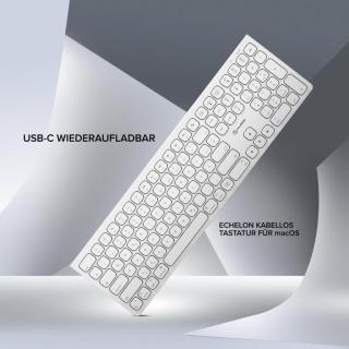 ALOGIC Echelon Extend Bluetooth Wireless Keyboard German White - Tastatur - QWE