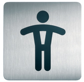 DURABLE Pictogramm PICTO "WC Herren", quadratisch aus hochwertigem Edelstahl, B