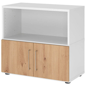 HAMMERBACHER Regalschrank FlexWall, VFW28T1KG/W/R/BS weiß, asteiche 1 Fachboden 80,0 x 40,0 x 74,6 cm