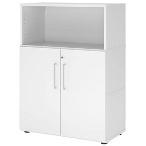 HAMMERBACHER Regalschrank FlexWall, VFW38T2KG/W/W/BS weiß 2 Fachböden 80,0 x 40,0 x 109,8 cm