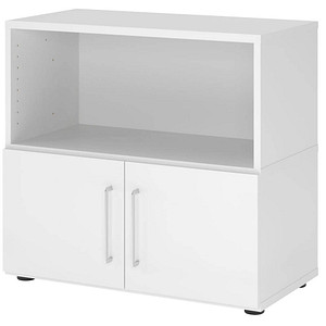 HAMMERBACHER Regalschrank FlexWall, VFW28T1KG/W/W/BS weiß 1 Fachboden 80,0 x 40,0 x 74,6 cm