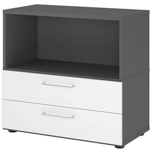 HAMMERBACHER Regalschrank FlexWall, VFW28S2KG/G/W/BS grafit, weiß 1 Fachboden 80,0 x 40,0 x 74,6 cm