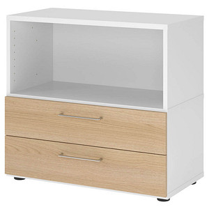 HAMMERBACHER Regalschrank FlexWall, VFW28S2KG/W/E/BS weiß, eiche 1 Fachboden 80,0 x 40,0 x 74,6 cm