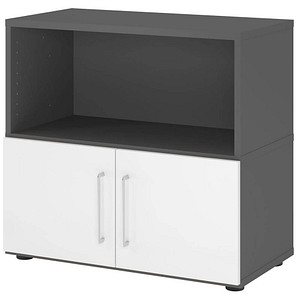 HAMMERBACHER Regalschrank FlexWall, VFW28T1KG/G/W/BS grafit, weiß 1 Fachboden 80,0 x 40,0 x 74,6 cm