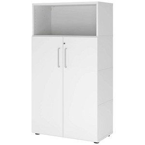 HAMMERBACHER Regalschrank FlexWall, VFW48T3KG/W/W/BS weiß 3 Fachböden 80,0 x 40,0 x 145,0 cm