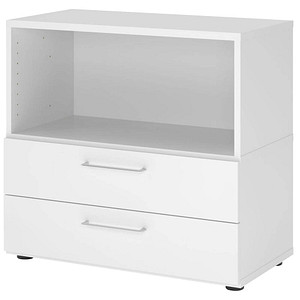 HAMMERBACHER Regalschrank FlexWall, VFW28S2KG/W/W/BS weiß 1 Fachboden 80,0 x 40,0 x 74,6 cm