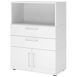 HAMMERBACHER Regalschrank FlexWall, VFW38K1KG/W/W/BS weiß 2 Fachböden 80,0 x 40,0 x 109,8 cm