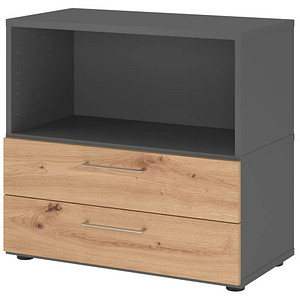 HAMMERBACHER Regalschrank FlexWall, VFW28S2KG/G/R/BS grafit, asteiche 1 Fachboden 80,0 x 40,0 x 74,6 cm