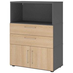 HAMMERBACHER Regalschrank FlexWall, VFW38K1KG/G/E/BS grafit, eiche 2 Fachböden 80,0 x 40,0 x 109,8 cm