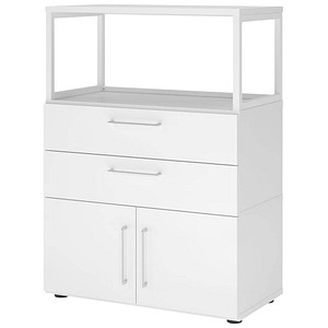 HAMMERBACHER Regalschrank FlexWall, VFW38K1RG/W/W/BS weiß 2 Fachböden 80,0 x 40,0 x 109,8 cm