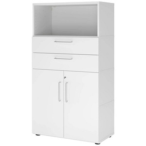 HAMMERBACHER Regalschrank FlexWall, VFW48K2KG/W/W/BS weiß 1 Fachboden 80,0 x 40,0 x 145,0 cm