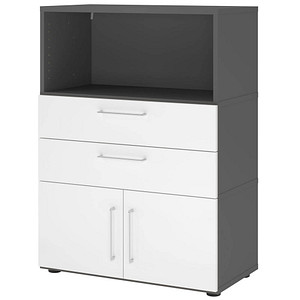 HAMMERBACHER Regalschrank FlexWall, VFW38K1KG/G/W/BS grafit, weiß 2 Fachböden 80,0 x 40,0 x 109,8 cm