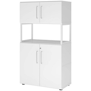 HAMMERBACHER Regalschrank FlexWall, VFW48K5RG/W/W/BS weiß 1 Fachboden 80,0 x 40,0 x 145,0 cm