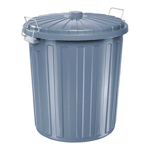 helit Abfalltonne mit Deckel, grau, 73 Liter