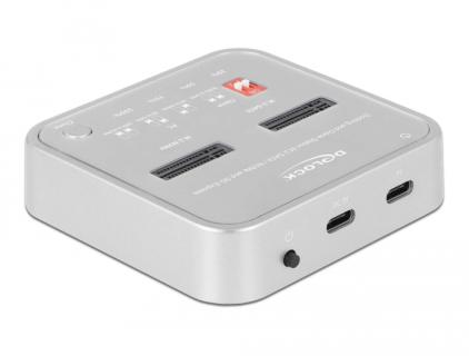 DELOCK Dockingstation M.2 NVMe SSD + M.2 SATA SSD SD Express