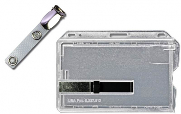 Kartenhalter mit Ausschieber schwarz mit nylon Clip - 25 Stück