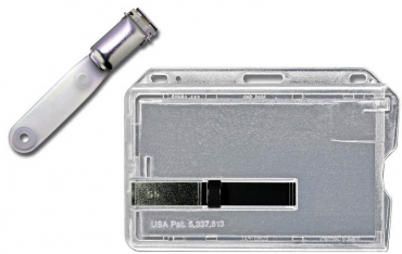 Kartenhalter mit Ausschieber schwarz mit Vinyl Clip - 25 Stück