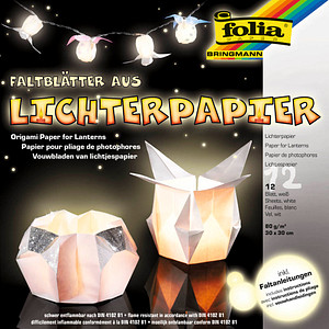 folia Transparentpapier Lichterpapier 30,0 x 30,0 cm 80 g/qm, 12 St.