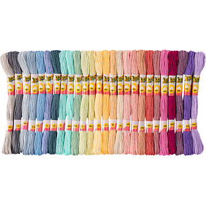 folia Stickgarn "Pastell", 52 Docken à 8 m, farbig sortiert