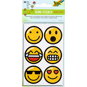 24 folia Aufkleber Emojis verschiedene Motive