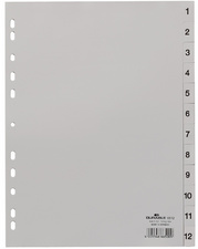 DURABLE Register 6505 DIN A4 1-5 Polypropylen Grau 5 Registerblätter geprägte T
