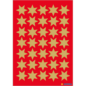 HERMA Weihnachts-Sticker DECOR "Sterne", 16 mm, gold