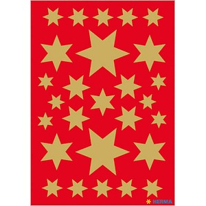 HERMA Weihnachts-Sticker DECOR "Sterne", sortiert, gold