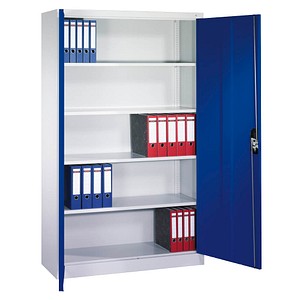 CP Stahlschrank C 2000 Acurado 9460-000 lichtgrau, enzianblau 120,0 x 40,0 x 195,0 cm, aufgebaut