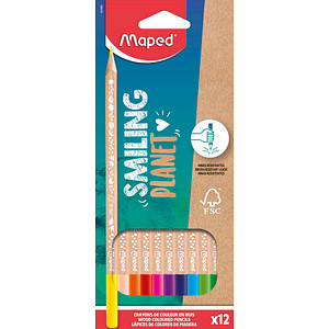 Maped Dreikant-Buntstifte SMILING PLANET, 12er Kartonetui
