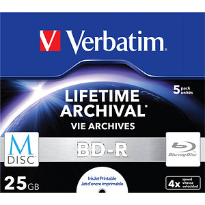 5 Verbatim Blu-ray BD-R 25 GB bedruckbar