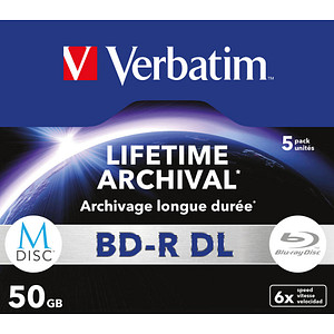 5 Verbatim Blu-ray BD-R 50 GB bedruckbar