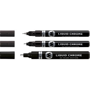 3 MOLOTOW LIQUID CHROME™ Acrylstifte chrom 1,0, 2,0, 4,0 mm