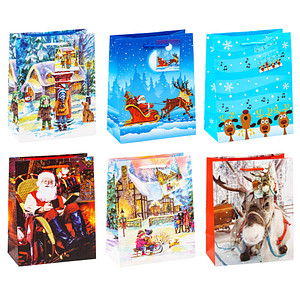 12 TSI Geschenktaschen Weihnachten Kinder Motiv sortiert 18,0 x 23,0 cm