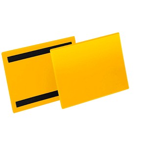 DURABLE Kennzeichnungstasche, magnetisch, DIN A5 quer, gelb mit 2 rückseitigen 