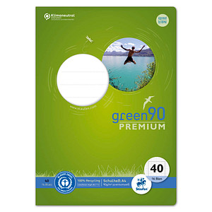 Staufen® Schulheft green Lineatur 40 kariert DIN A4 Rand rundum, 16 Blatt