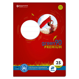 Staufen® Schulheft green Lineatur 25 liniert DIN A4 Außenrand, 32 Blatt