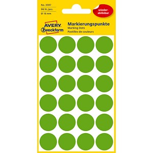 AVERY Zweckform Markierungspunkte, ablösbar, 18 mm, grün (7203597)