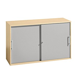 HAMMERBACHER Schiebetürenschrank ahorn, silber 1 Fachboden 120,0 x 40,0 x 74,8 cm