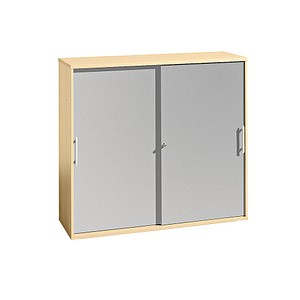 HAMMERBACHER Schiebetürenschrank ahorn, silber 2 Fachböden 120,0 x 40,0 x 110,0 cm