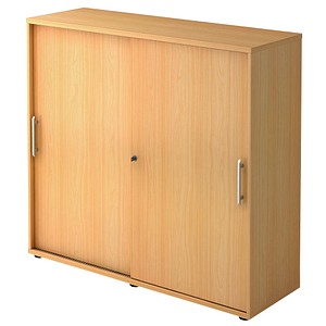 HAMMERBACHER Schiebetürenschrank buche 2 Fachböden 120,0 x 40,0 x 110,0 cm