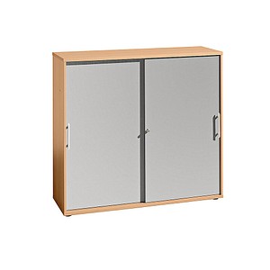 HAMMERBACHER Schiebetürenschrank buche, silber 2 Fachböden 120,0 x 40,0 x 110,0 cm