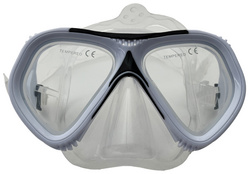 SCHILDKRÖT Erwachsenen-Tauchmaske "Tupai", schwarz/grau