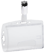 DURABLE Namensschilder, Hartbox, mit Clip, 54 x 85 mm Ausweishülle für Betriebs