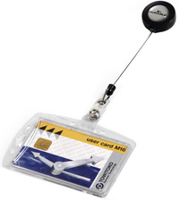 DURABLE Namensschild Hartbox, mit Ausweishalter, 85 x 54 mm Ausweiskartenhalter